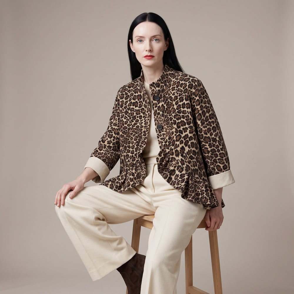 ANIMAL PRINT CORDUROY JACKET - WENDY TRENDY