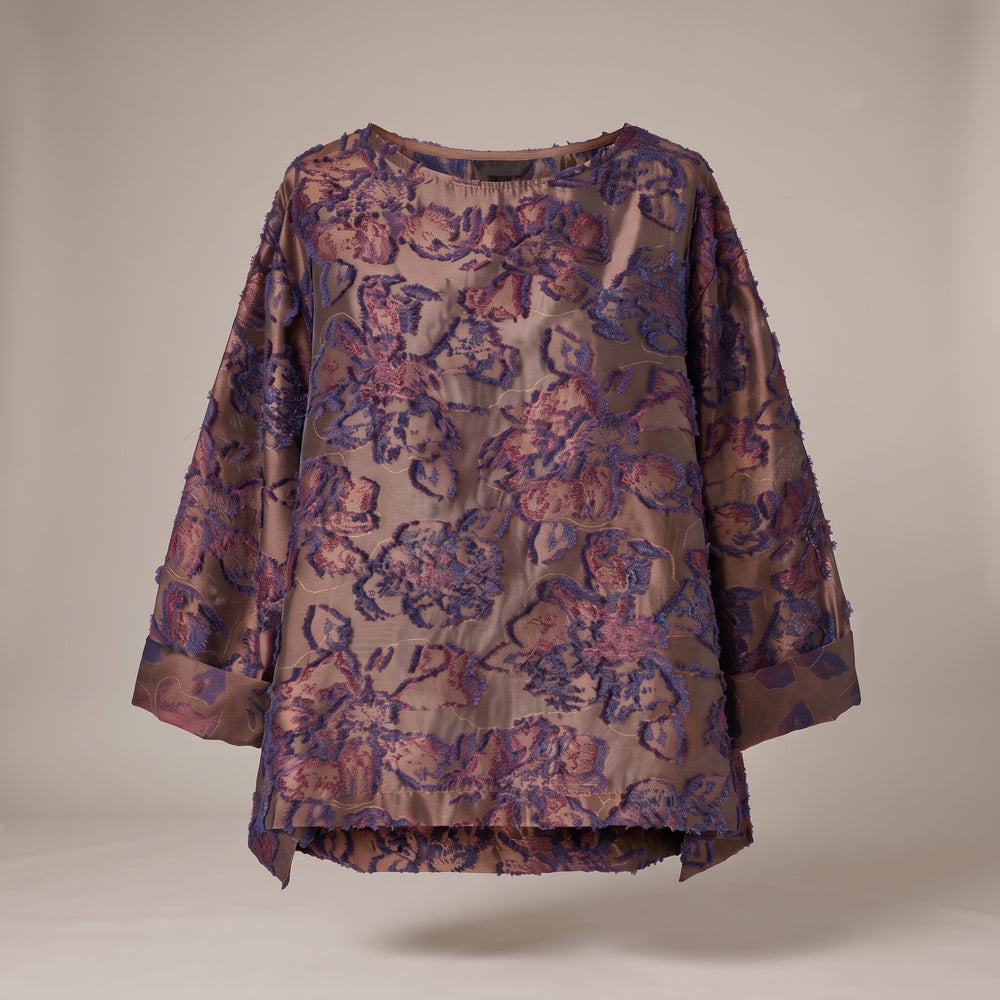 FLORAL JACQUARD TOP - WENDY TRENDY