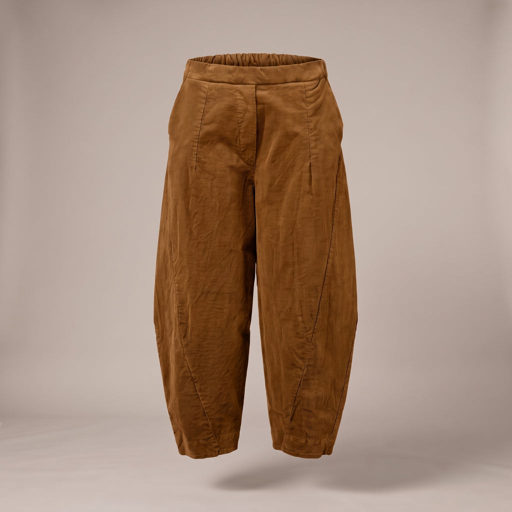 Pantaloni baggy in velluto a costine bronzo