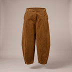 Pantaloni baggy in velluto a costine bronzo