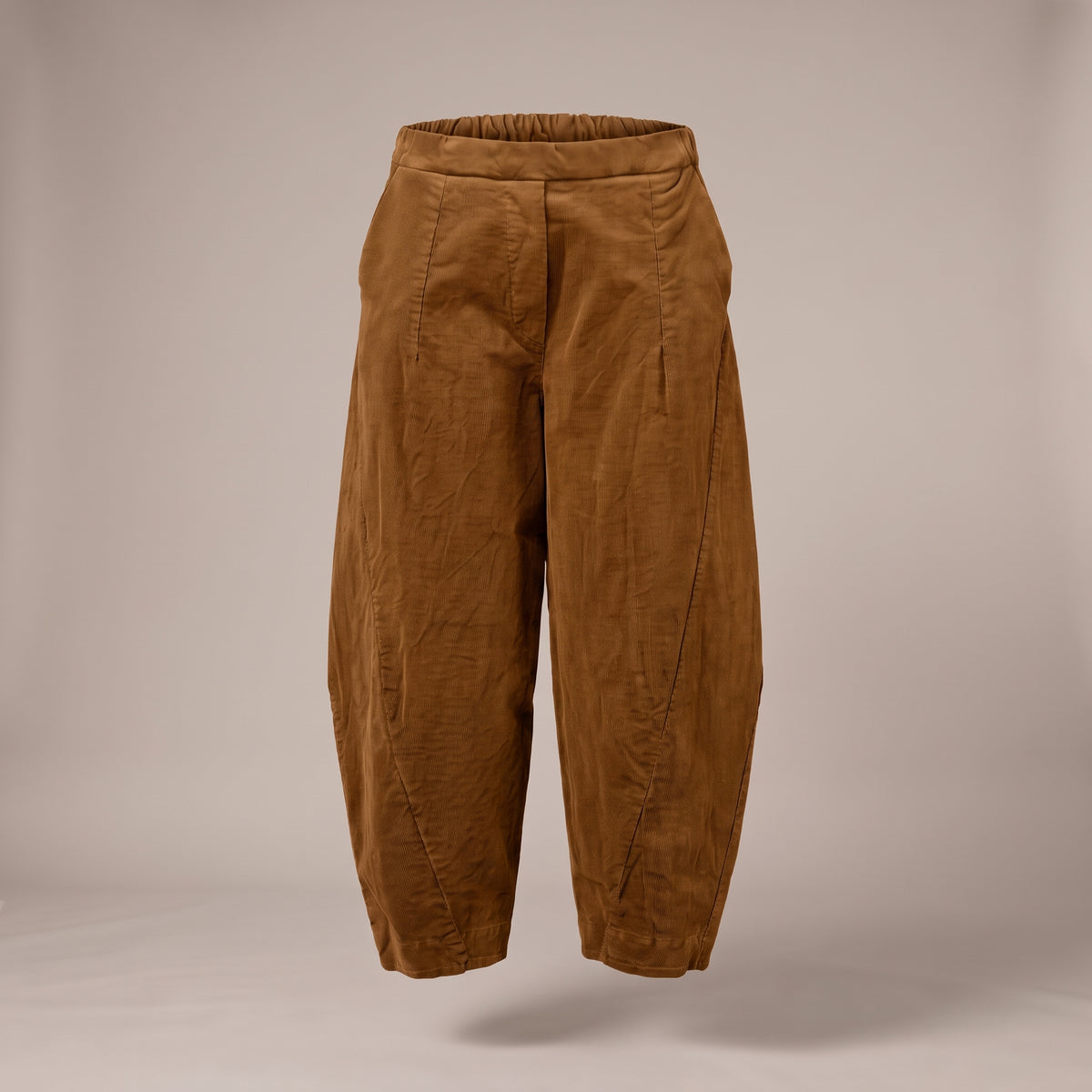Pantaloni baggy in velluto a costine bronzo
