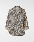 Camicia con mezzo colletto e stampa