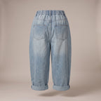 Jeans con ricamo di papaveri - retro