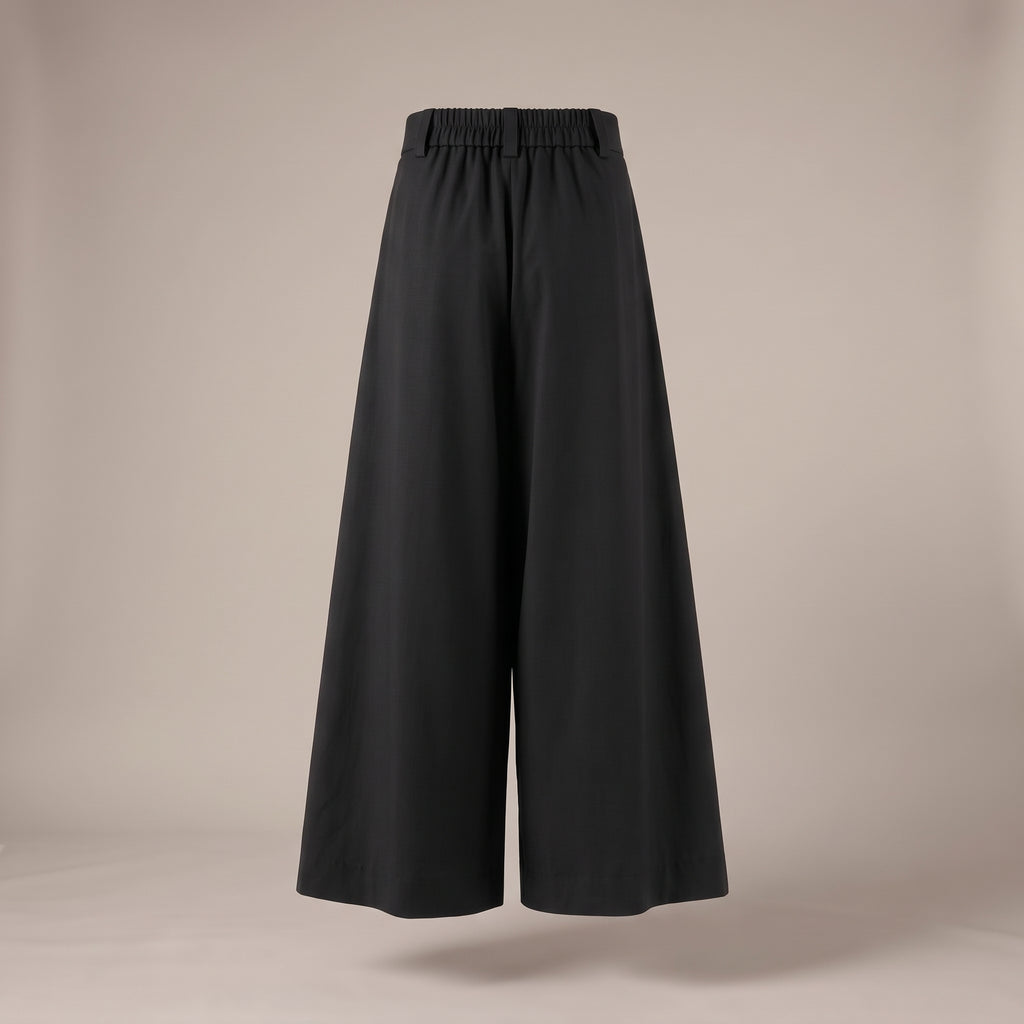 Pantaloni palazzo con passanti neri - retro
