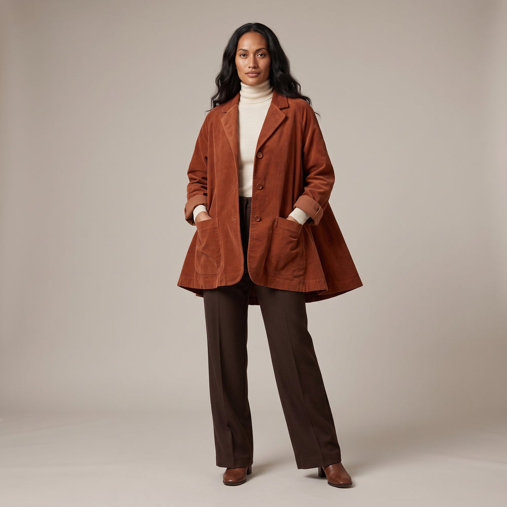 FLARED VELVET JACKET - WENDY TRENDY