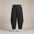 Pantaloni a barile con elastico in vita neri - davanti