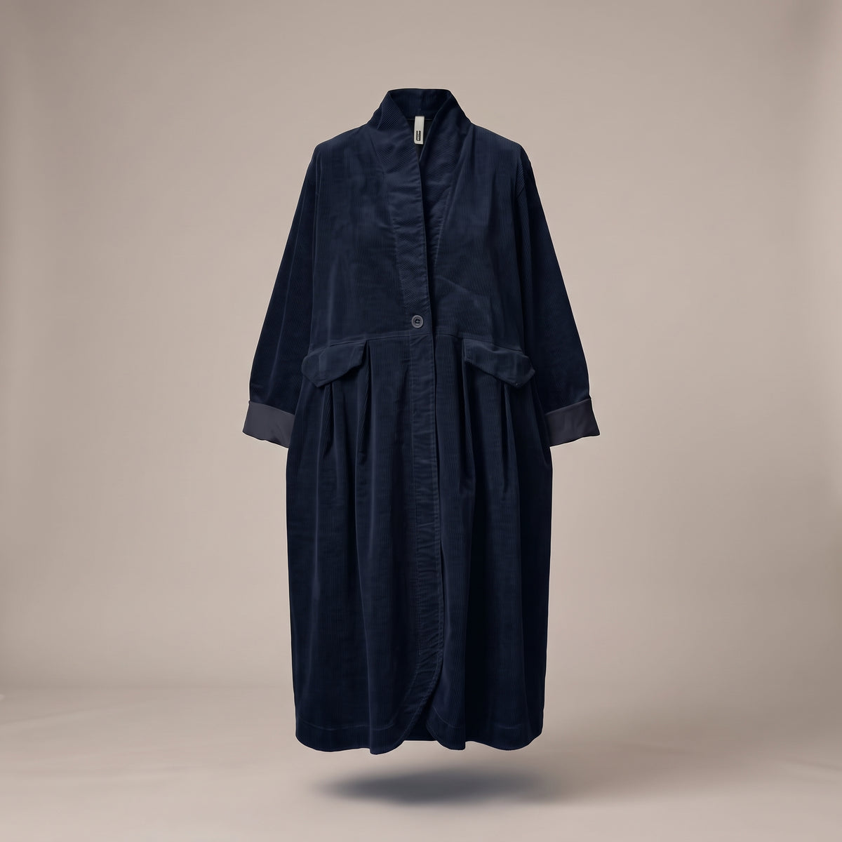 Soprabito in velluto blu navy