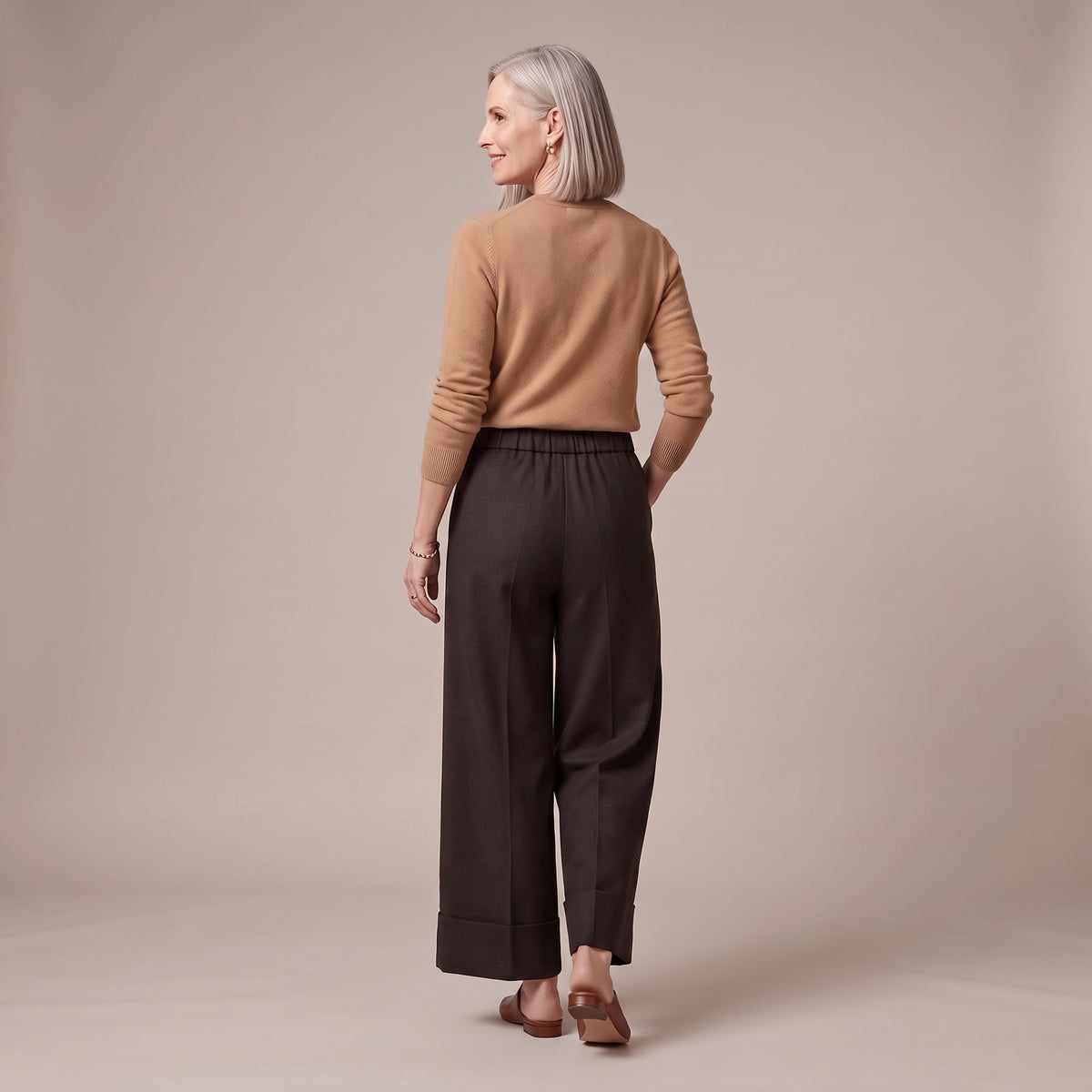 Pantaloni mélange in misto lana indossati - retro