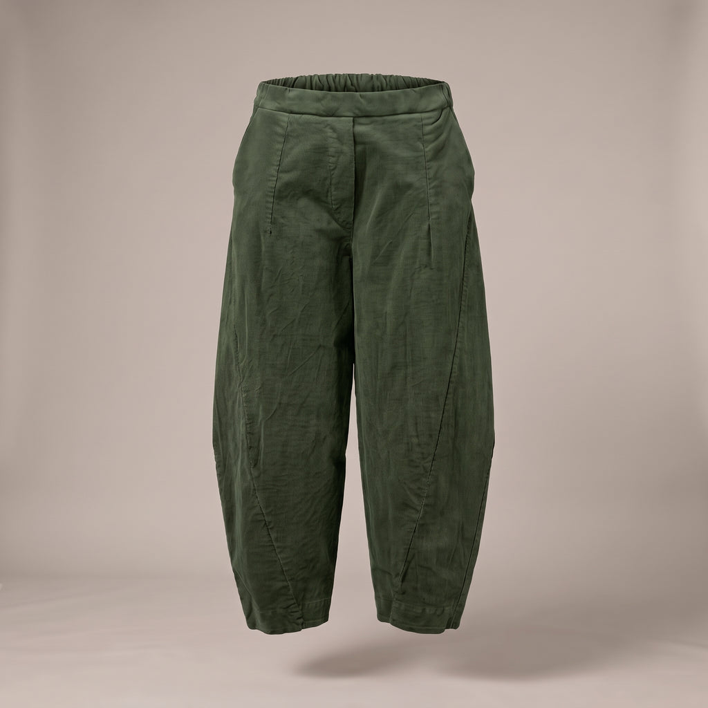 Pantaloni baggy in velluto a costine verdi