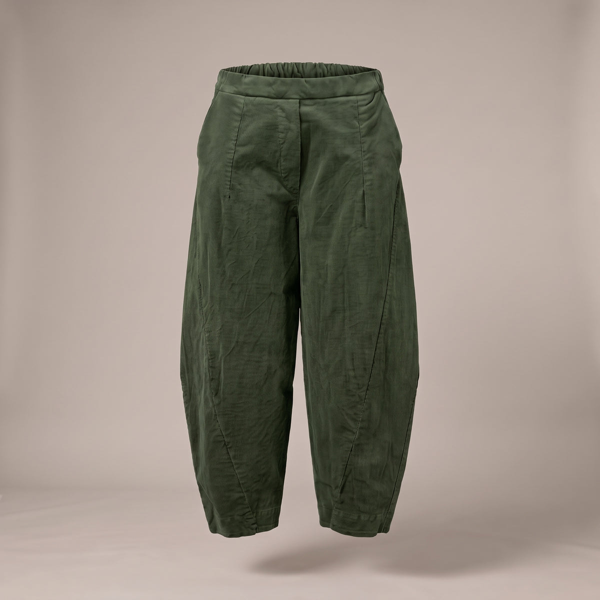 Pantaloni baggy in velluto a costine verdi