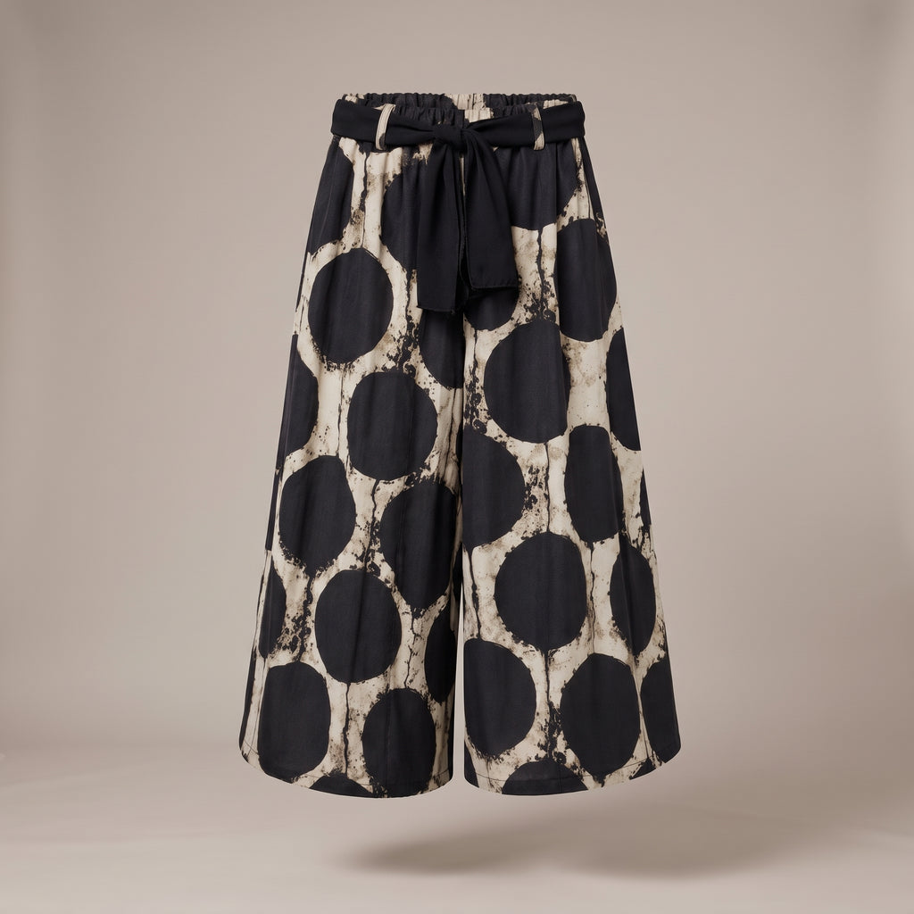 Pantaloni di cotone con pois - davanti