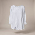 Maglia in cotone con spacchetto bianca - davanti