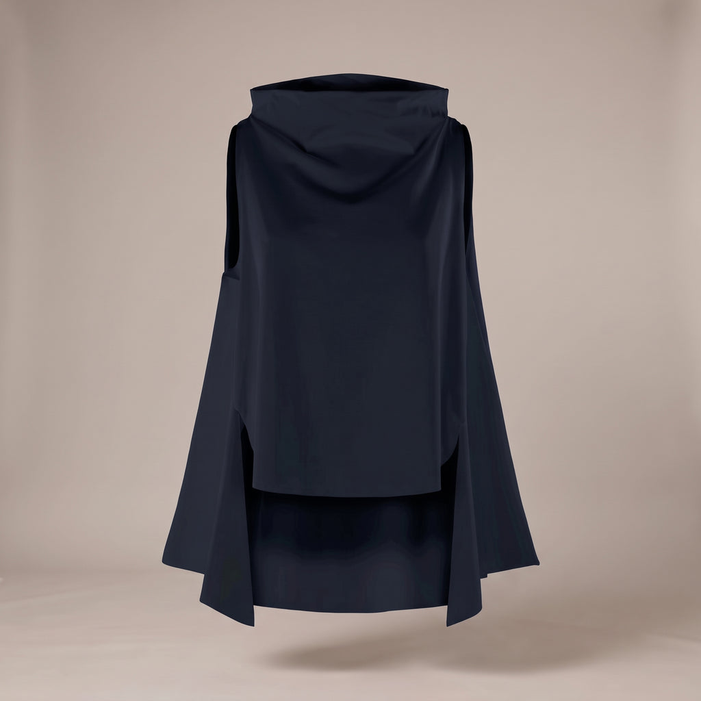 Gilet a collo alto blu