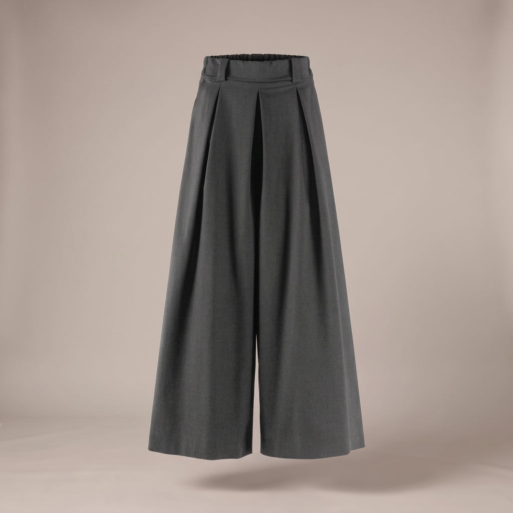 Pantaloni palazzo con passanti grigi - davanti