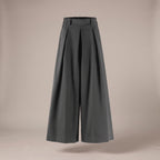 Pantaloni palazzo con passanti grigi - davanti