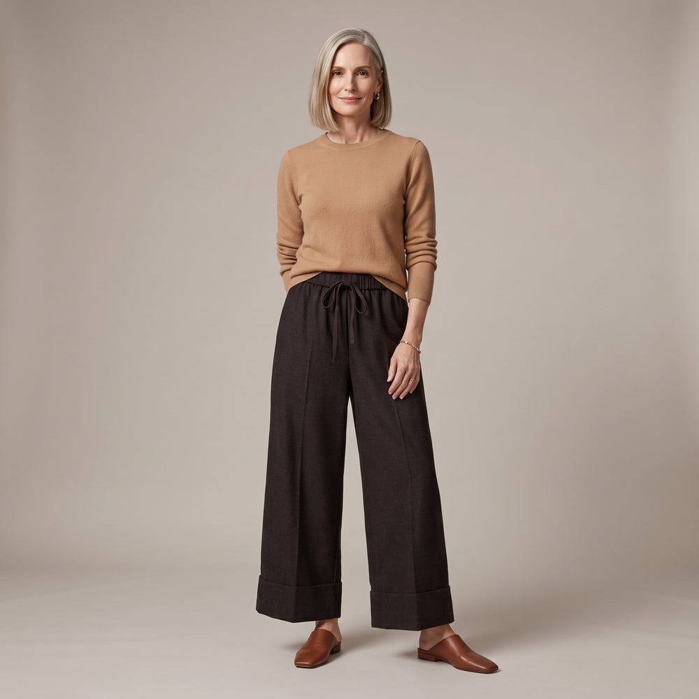 MELIERTE HOSE AUS WOLLMISCHUNG - WENDY TRENDY
