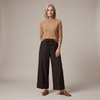 Pantaloni mélange in misto lana indossati - davanti