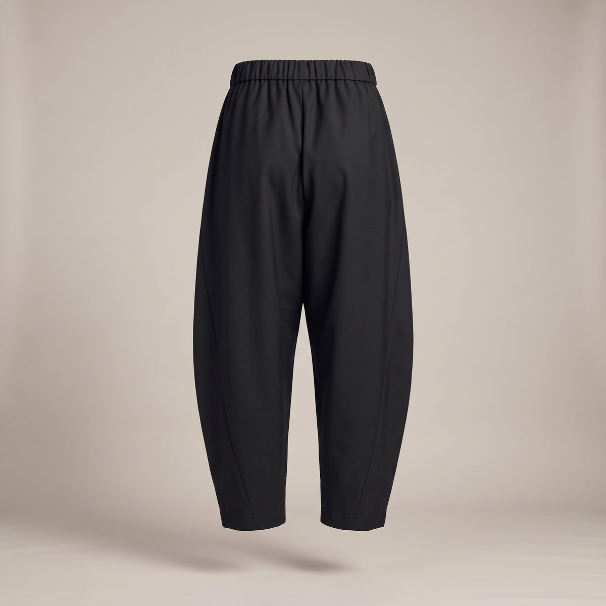Pantaloni a barile con elastico in vita neri - retro