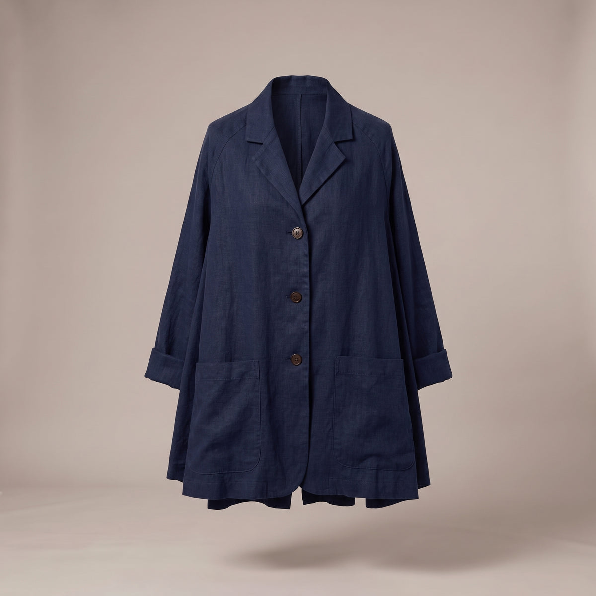 Giacca svasata di velluto blu navy