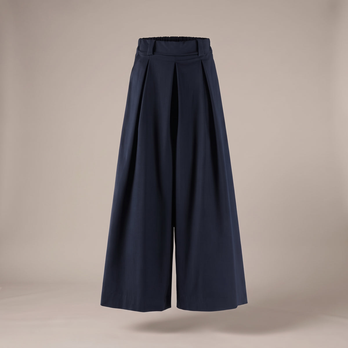 Pantaloni palazzo con passanti blu navy - davanti