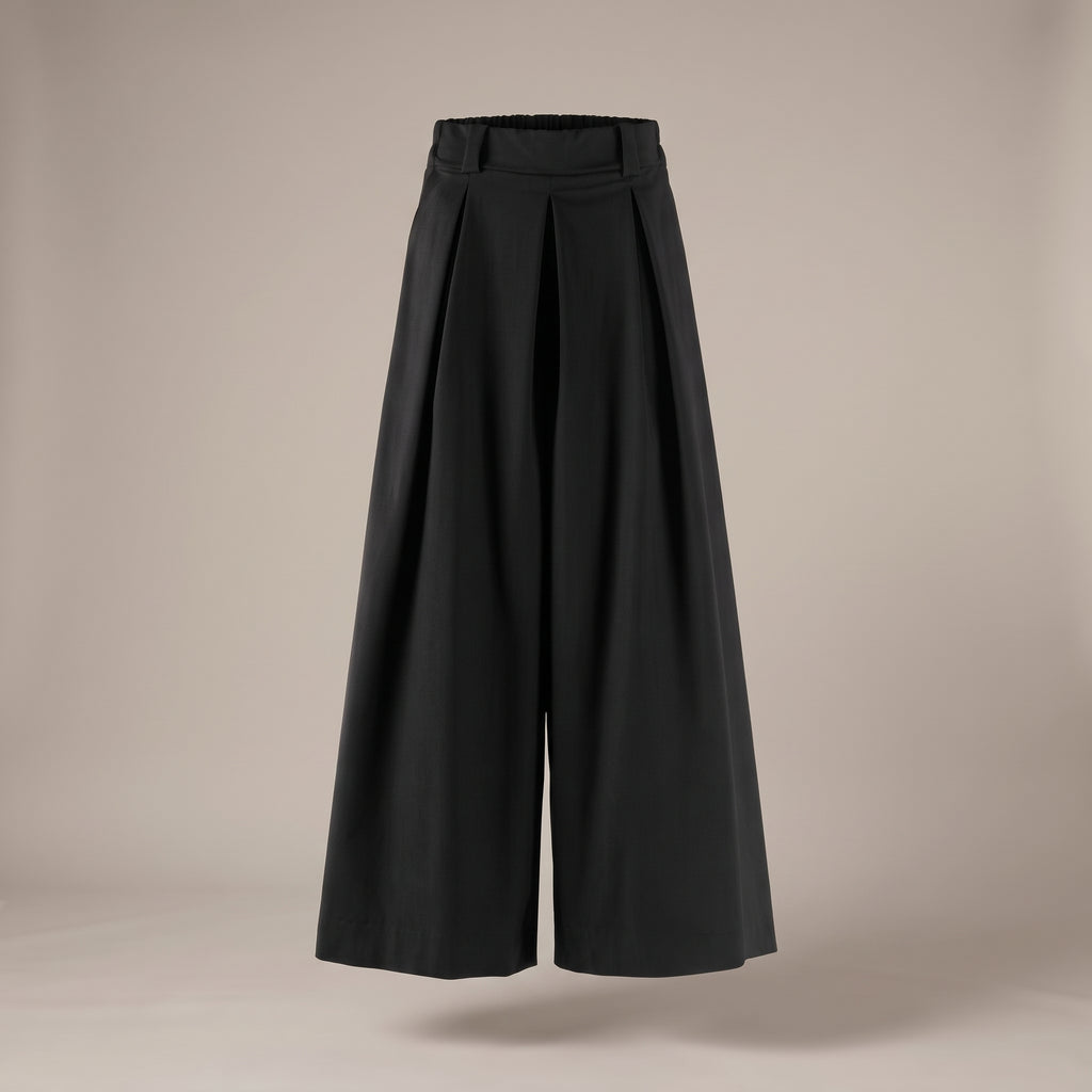 Pantaloni palazzo con passanti neri - davanti