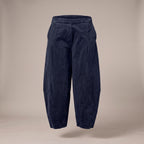 Pantaloni baggy in velluto a costine blu