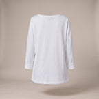 Maglia in cotone con spacchetto bianca - retro