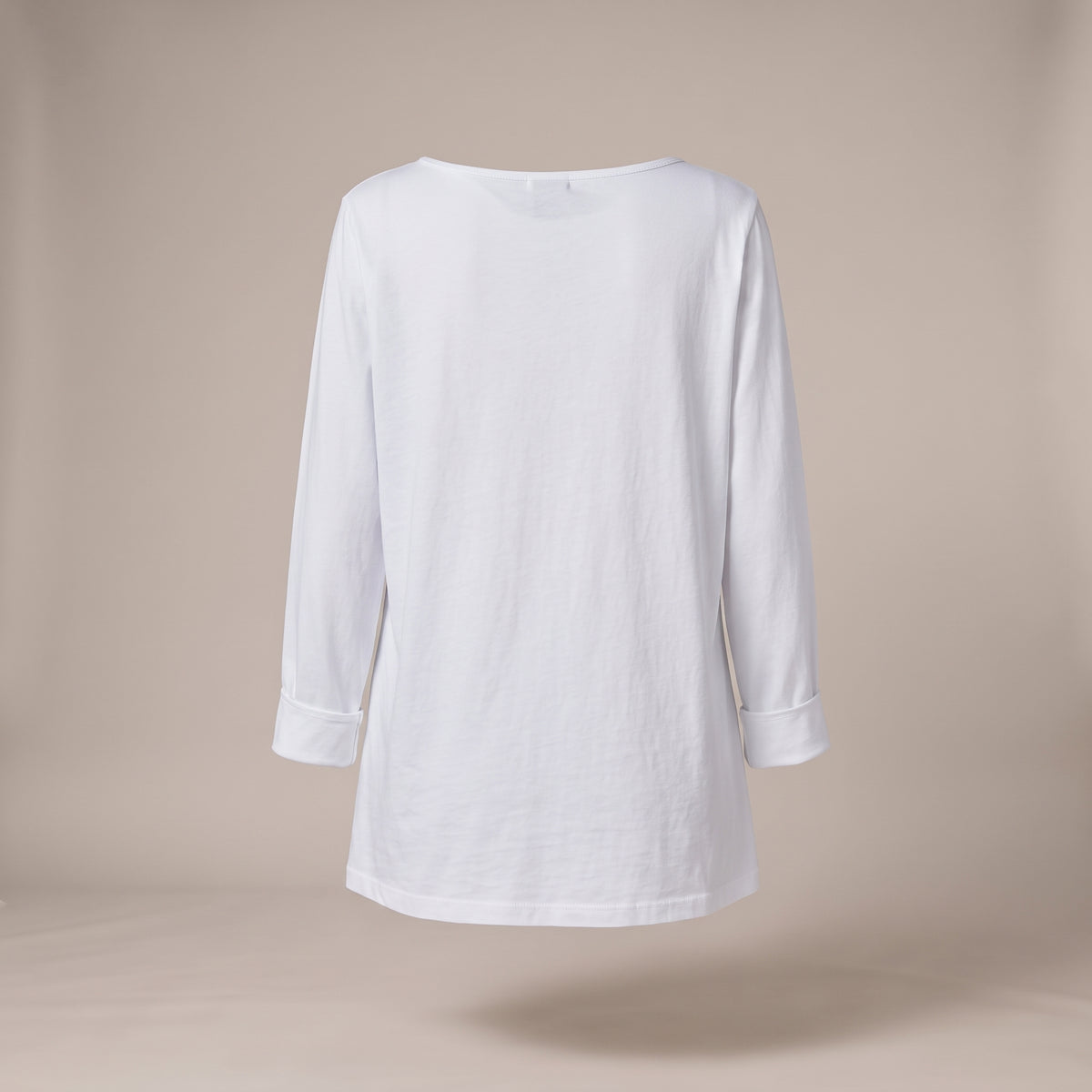 Maglia in cotone con spacchetto bianca - retro